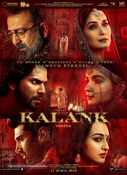 Kalank - French Movie Poster