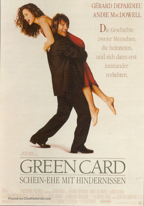 Green Card - German Movie Poster