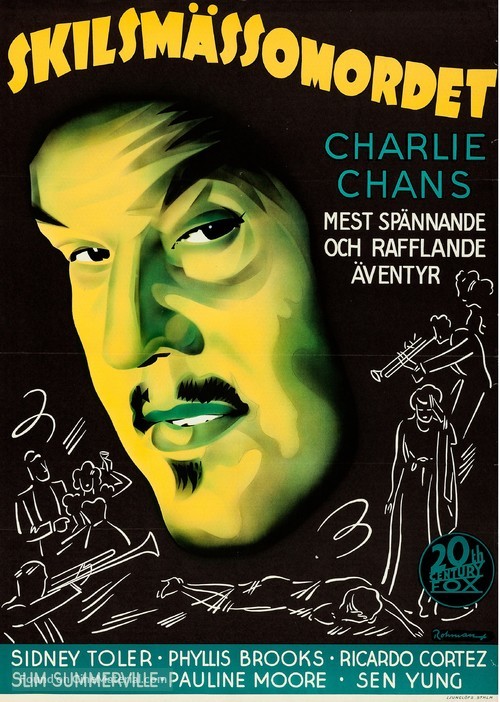 Charlie Chan in Reno - Swedish Movie Poster
