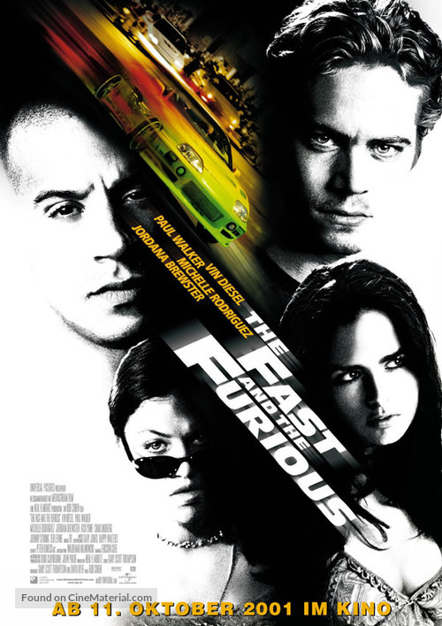 The Fast and the Furious - German Movie Poster