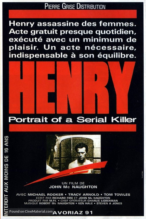 Henry: Portrait of a Serial Killer - French Movie Poster