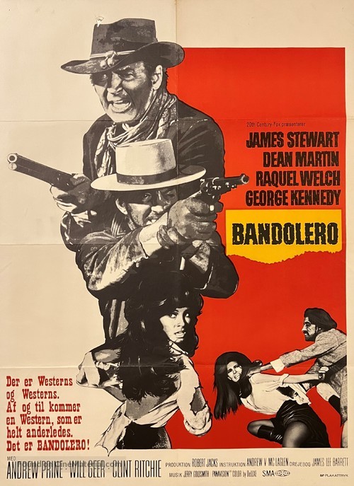 Bandolero! - Danish Movie Poster