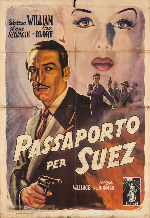 Passport to Suez - Italian Movie Poster