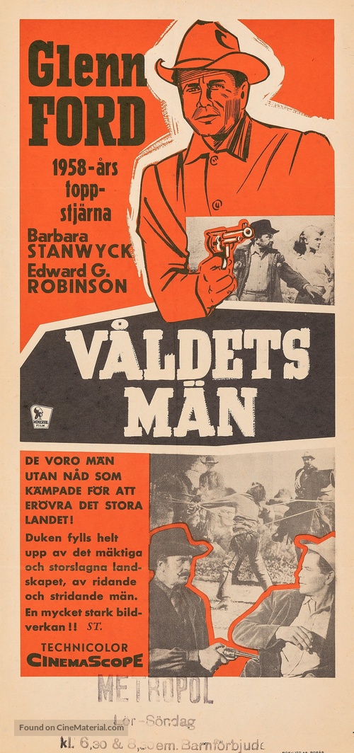 The Violent Men - Swedish Movie Poster