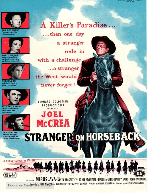Stranger on Horseback - British Movie Poster
