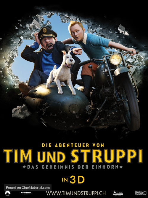 The Adventures of Tintin: The Secret of the Unicorn - Swiss Movie Poster