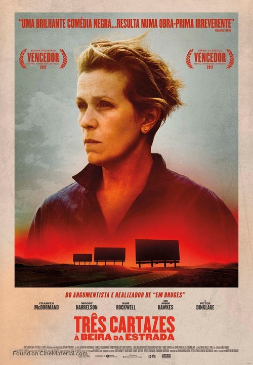 Three Billboards Outside Ebbing, Missouri - Portuguese Movie Poster