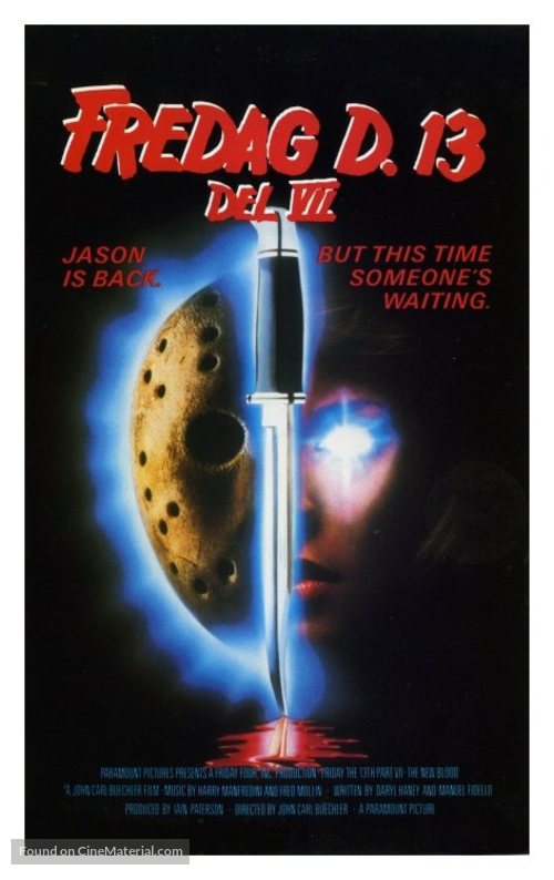 Friday the 13th Part VII: The New Blood - Danish VHS movie cover