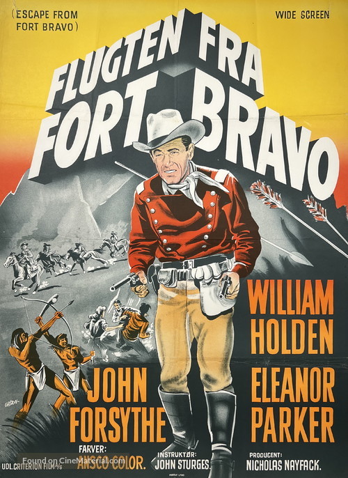 Escape from Fort Bravo - Danish Movie Poster