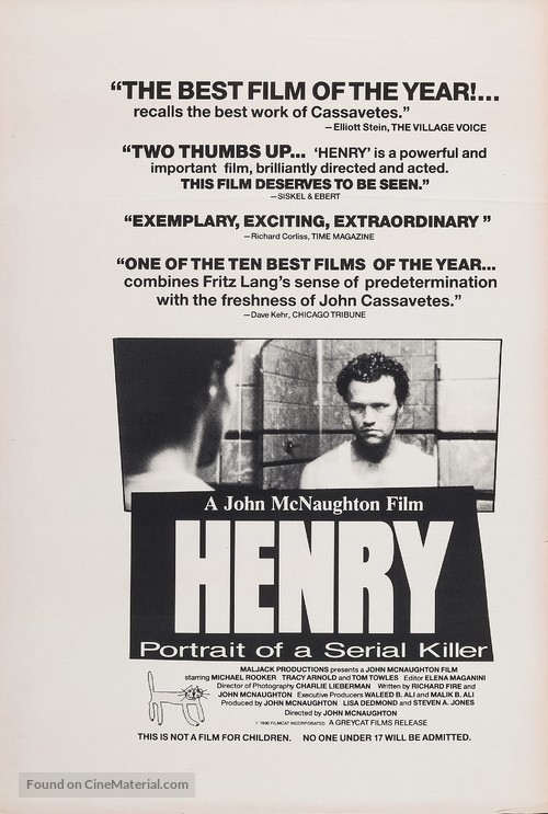 Henry: Portrait of a Serial Killer - Movie Poster