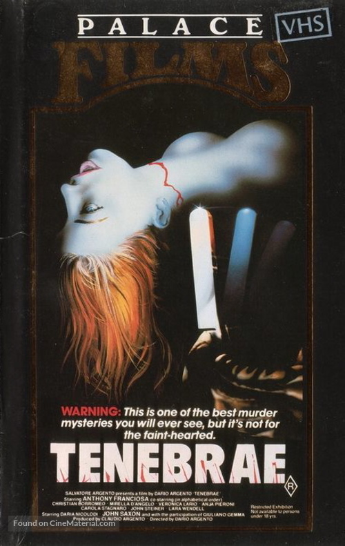 Tenebre - Australian VHS movie cover