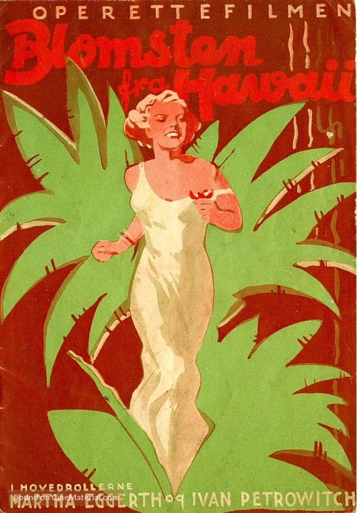 Die Blume von Hawaii - Danish Movie Poster