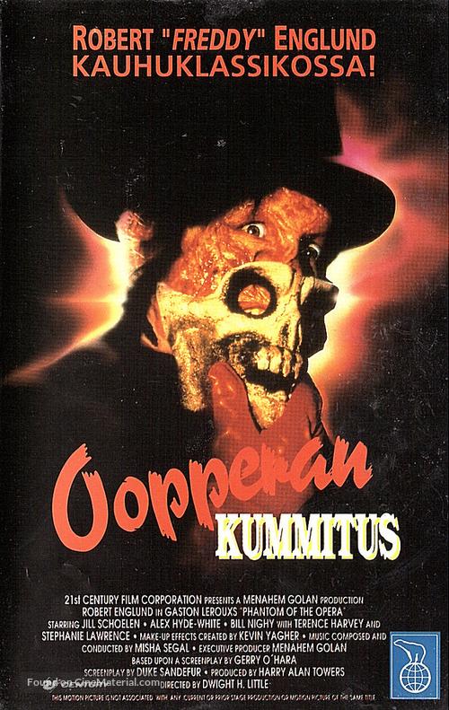 The Phantom of the Opera - Finnish VHS movie cover