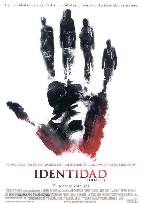 Identity - Spanish Movie Poster