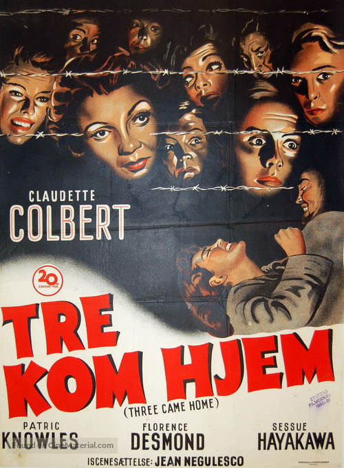 Three Came Home - Danish Movie Poster