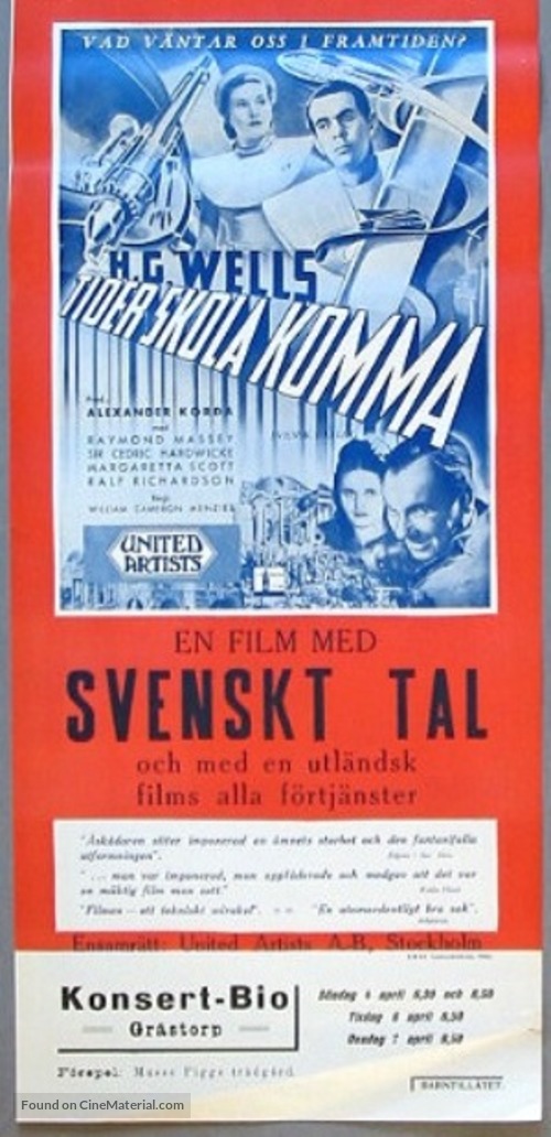 Things to Come - Swedish Movie Poster