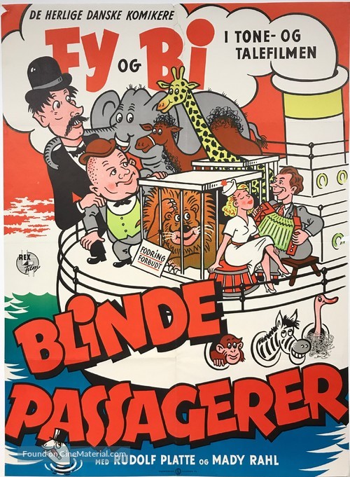 Blinde Passagiere - Danish Movie Poster