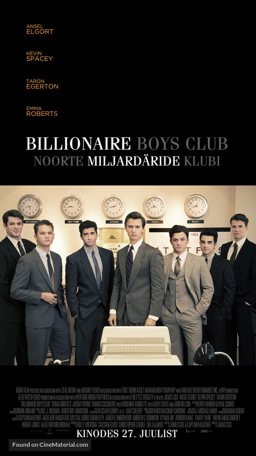 Billionaire Boys Club (2018) Estonian movie poster