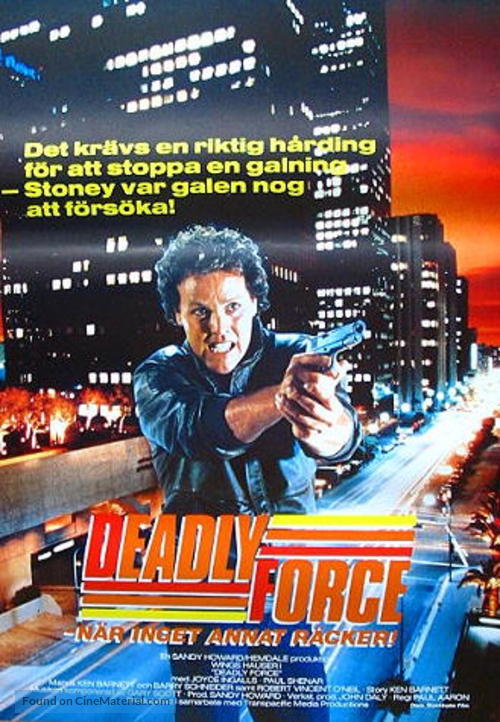Deadly Force - Swedish Movie Poster