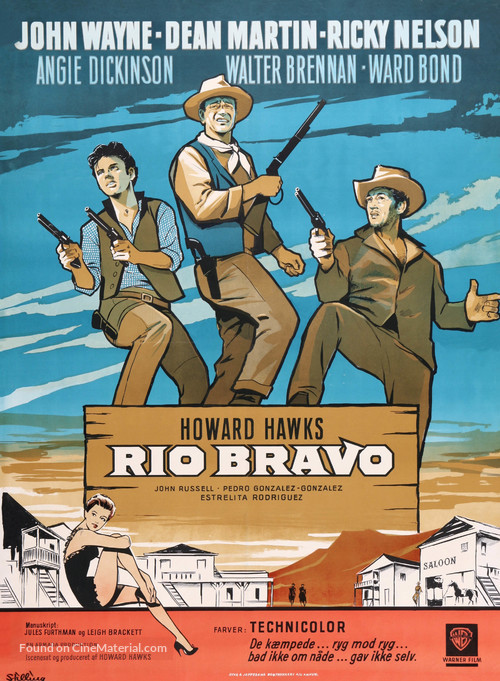 Rio Bravo 1959 Danish Movie Poster