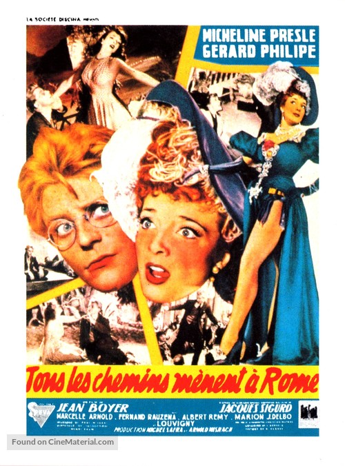 Tous les chemins m&egrave;nent &agrave; Rome - French Movie Poster