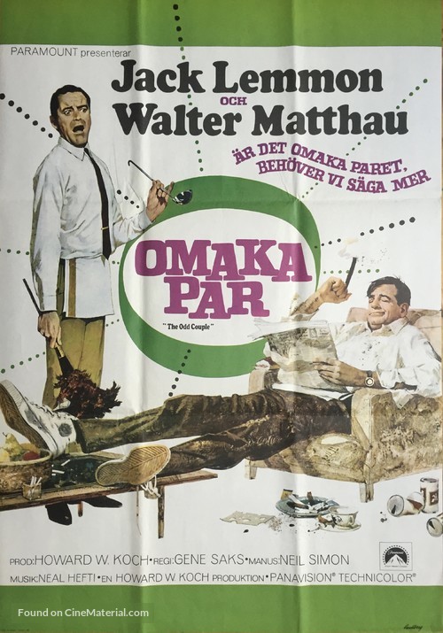 The Odd Couple - Swedish Movie Poster