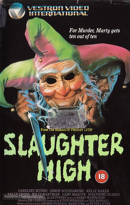 Slaughter High - British VHS movie cover