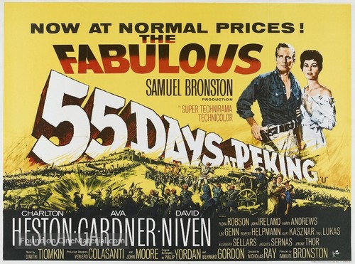 55 Days at Peking - British Movie Poster