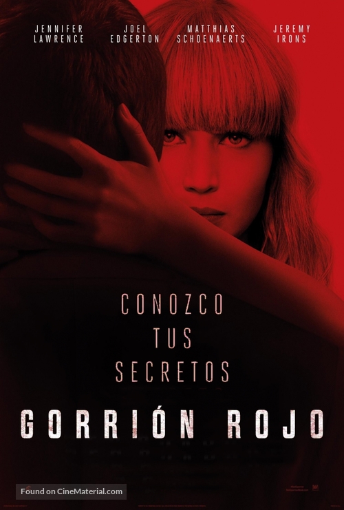 Red Sparrow - Spanish Movie Poster