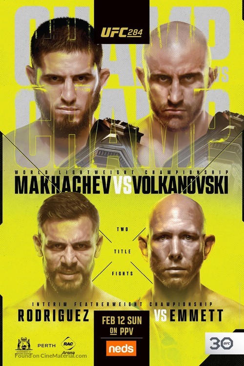 UFC 284: Makhachev vs. Volkanovski - Movie Poster