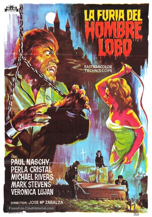 La furia del Hombre Lobo - Spanish Movie Poster