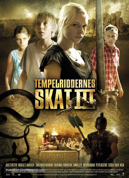 Tempelriddernes skat III: Mysteriet om slangekronen - Danish Movie Poster