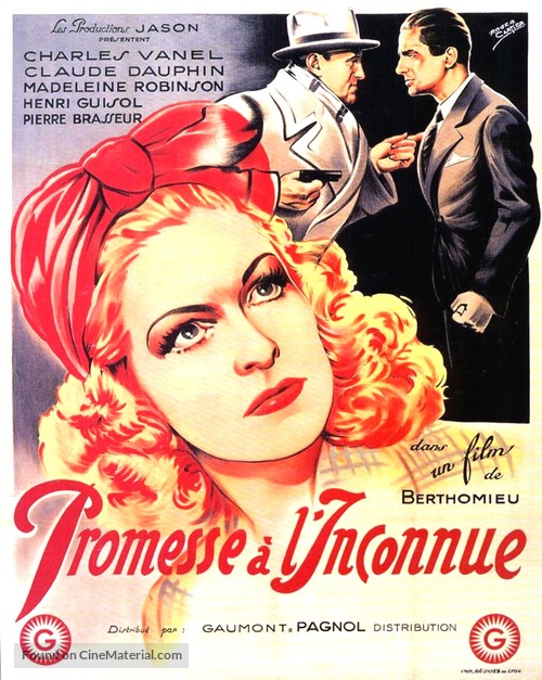 Promesse &agrave; l&#039;inconnue - French Movie Poster