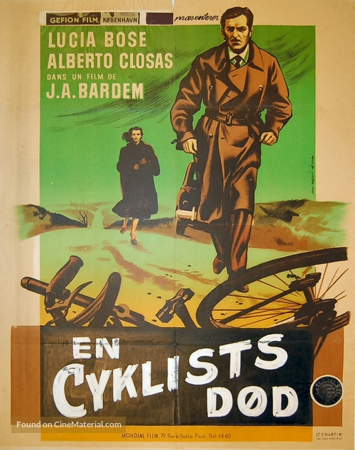 Muerte de un ciclista - Danish Movie Poster