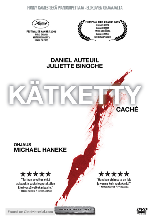 Cach&eacute; - Finnish DVD movie cover