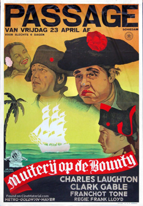 Mutiny on the Bounty - Dutch Movie Poster