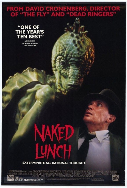 ORIGINAL MOVIE POSTER ROLLED 1991 DOUBLE-SIDED NAKED LUNCH 