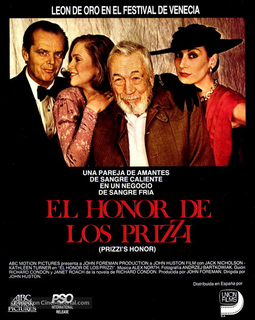 Prizzi&#039;s Honor - Spanish Movie Poster