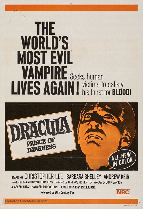 Dracula: Prince of Darkness - Australian Movie Poster