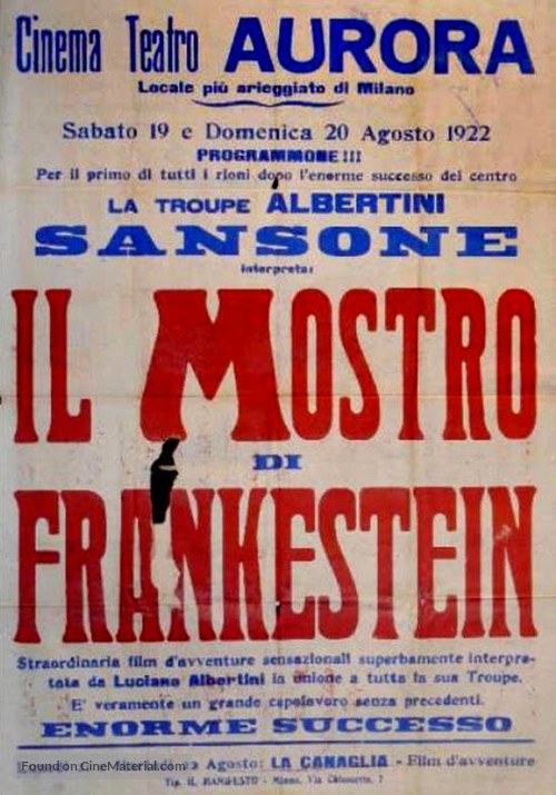 Il mostro di Frankenstein - Italian Movie Poster