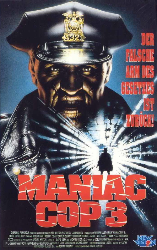 Maniac Cop 3: Badge of Silence - German VHS movie cover
