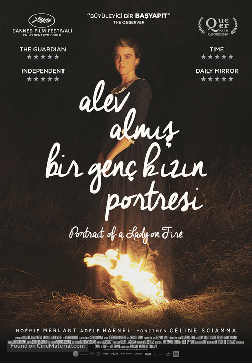 Portrait de la jeune fille en feu - Turkish Movie Poster