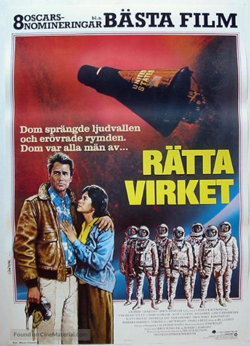 The Right Stuff - Swedish Movie Poster