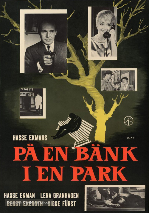 P&aring; en b&auml;nk i en park - Swedish Movie Poster