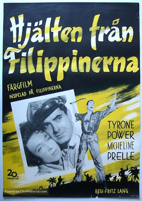 American Guerrilla in the Philippines - Swedish Movie Poster