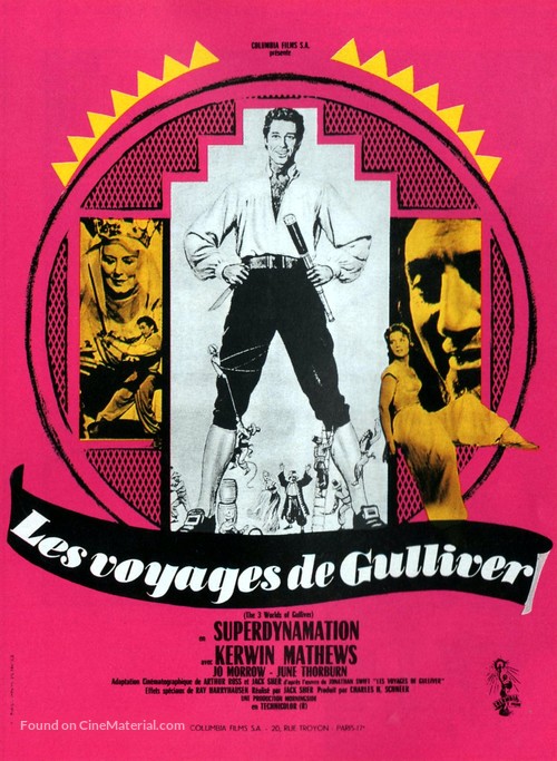The 3 Worlds of Gulliver - French Movie Poster