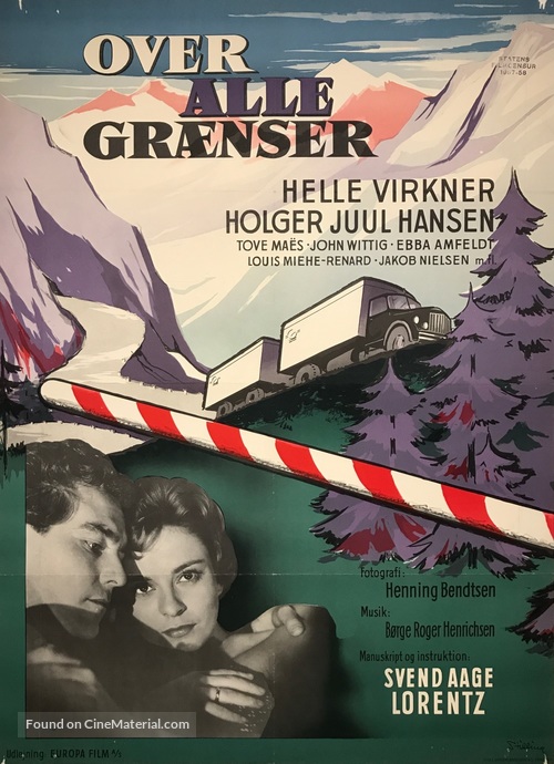 Over alle gr&aelig;nser - Danish Movie Poster