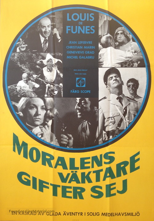 Le gendarme se marie - Swedish Movie Poster