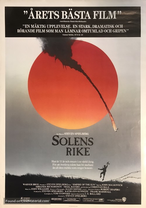 Empire Of The Sun - Swedish Movie Poster