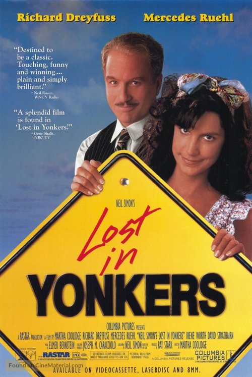 Lost in Yonkers - Video release movie poster